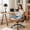 Chenille Orange, variant on IPKIG Ergonomic Office Chair with Wheels and Flip-Up Arms, Wide Seat Swivel Desk Chair for Home Office, Computer, Vanity in Linen Blue
