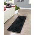 thumbnail image 1 of Unique Loom 3140766 2 ft. 6 in. x 16 ft. 5 in. Solid Shag Runner Rug, Jet Black, 1 of 2