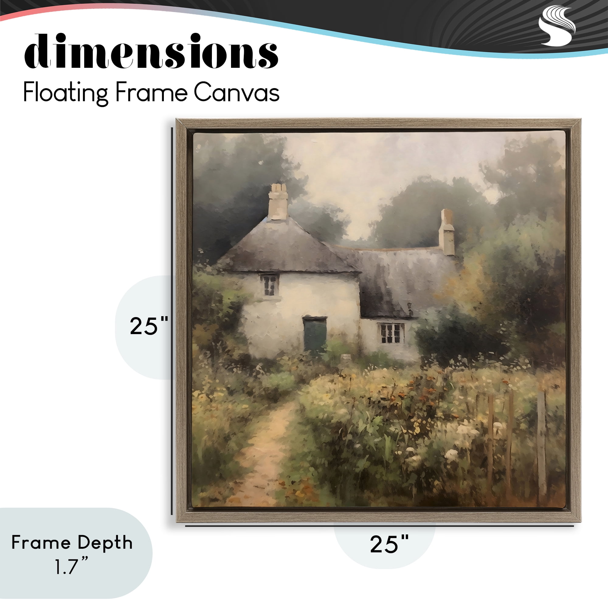 Stupell Industries Cottage Comfort in Summer Garden Brown Framed Floater Canvas Wall Art, design by Creative Studio