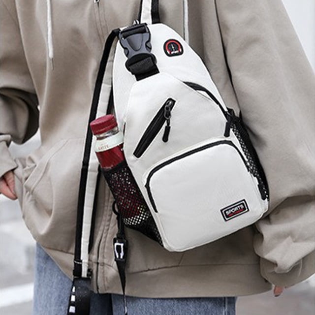 Bolsas de malla con cremallera Mochila de pecho de Oxford con dos bolsillos de malla para viajes de senderismo