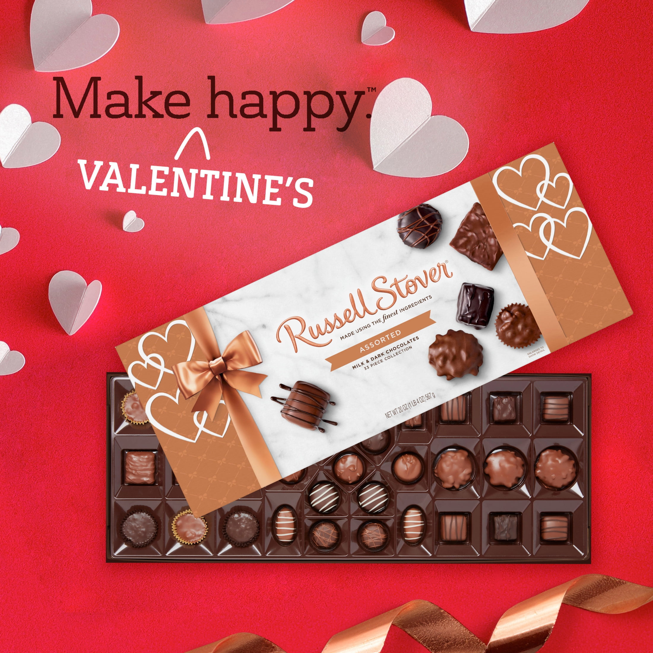 Russell Stover Valentine's Day Red Foil Heart Assorted Milk