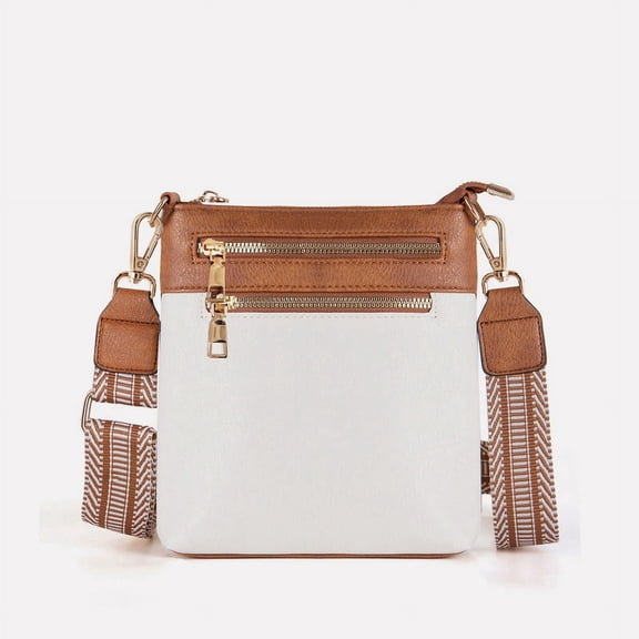 Arcticwind Small Lightweight Shoulder Bag for Women,Lightweight Travel Purse,Mini Multi Zipper Pocket Crossbody Handbag with Adjustable strap,Soft Leather Women's Shoulder Handbags (white)