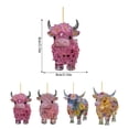 thumbnail image 4 of Colgante de vaca colorida en acrílico 2D Colgante decorativo para ventana con ternero colorido Adecuado para jardín, ventana, árbol, coche A1, 4 of 4