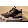 thumbnail image 3 of Ni - ke Men's Air Jordan 3 Retro Black/Green Glow-Wolf Grey CT8532 031 Size 11, 3 of 5