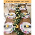 thumbnail image 4 of 15 Inch Round Placemats Set of 4, Easter Non Slip Heat Insulation PP Table Mats, Watercolor Eggs Floral Leaves Botanical Pink Plaid Washable Place Mats for Kitchen Dining Party Table Decor, 4 of 7