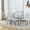 Gray, variant on 5-Piece Glass Dining Set,Square Dining Table Set with Metal Frame & Glass Tabletop,PU Leather White Kitchen Chairs for 4, Modern Dining Room Sets for Kitchen, Living Room ,Clear