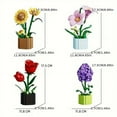 thumbnail image 4 of GZBrick Flower Bouquet Botanical Building Sets with Vase Rose Sunflower Lily Lilac for Adults Girls Compatible with Lego 1109 PCS, 4 of 6