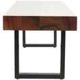 thumbnail image 6 of DecMode Wood Bench with Black Metal Legs, Brown, 6 of 9