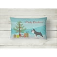 thumbnail image 2 of Carolines Treasures BB8460PW1216 Miniature Schnauzer Christmas Canvas Fabric Decorative Pillow, 12H x16W, multicolor, 2 of 3