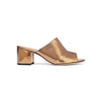 thumbnail image 2 of Schutz Aylane Bronze Metallic Mule Leather Block Heel Slip On Open Toe Sandals (6), 2 of 4