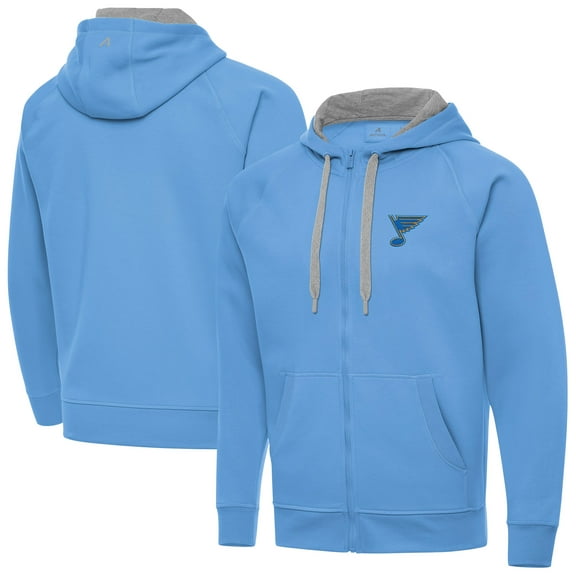 Men's Antigua Blue St. Louis Blues Victory Full-Zip Hoodie
