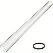 49.5x4" Patio Heater Glass Tube Replacement with Black Ring - Compatible with Hiland, Fire Sense 4-Sided Pyramid Heaters, Durable & Clear