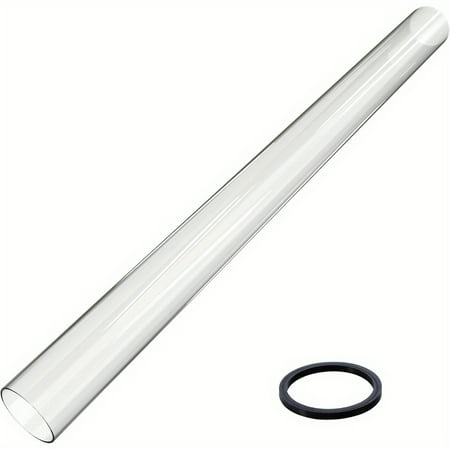 49.5x4" Patio Heater Glass Tube Replacement with Black Ring - Compatible with Hiland, Fire Sense 4-Sided Pyramid Heaters, Durable & Clear