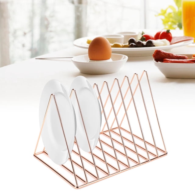 VIFERR Dishes Rack Home Kitchen Iron Triangle Dishes Bowl Utensils Ventilation Storage Rack Drainer Shelf