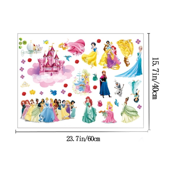 3D princess castle wall stickers for decorating the girl's bedroom wall. Room decoration stickers.