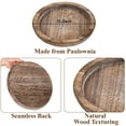 thumbnail image 4 of Remiawy Round Wooden Serving Tray, 11.2 Inch Decorative Wood Tray, Rustic Coffee Table Tray for Decor, Candle Plates and Trays for Kitchen Counter Centerpiece, Elegant Farmhouse Style, 4 of 7