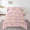 thumbnail image 1 of Erosebridal Dance Ballet Bedding King Comforter Set,Geometric Plaid Bedding Sets King with Comforter,Microfiber Reversible Comforter Sets King Size,Floral Decor,3pcs, 1 of 8
