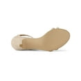 thumbnail image 5 of BLISSFUL STEP Women's Shoes Faux Suede Ankle Strap Kitten Heel Slide Straps Solid Sandals  Beige 6, 5 of 7