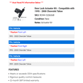 thumbnail image 2 of Door Lock Actuator Kit - Compatible with 1995 - 2000 Chevy Tahoe 1996 1997 1998 1999, 2 of 2
