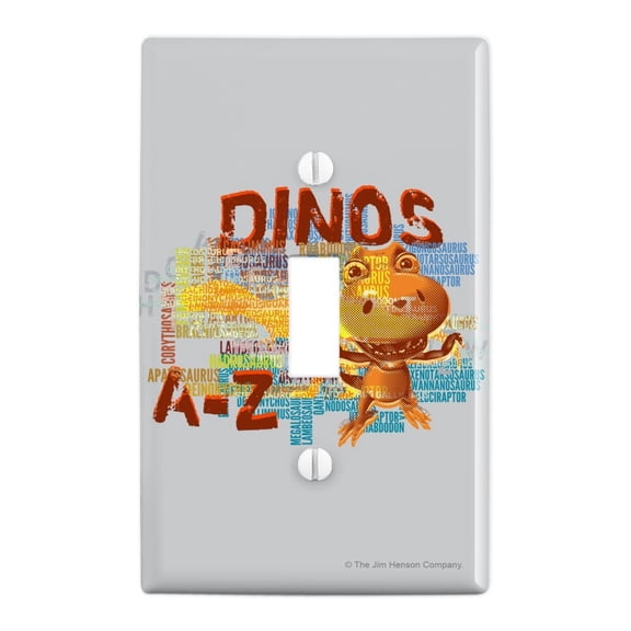Dinosaurs from A to Z Word Art Dinosaur Train Plastic Wall Decor Toggle Light Switch Plate Cover