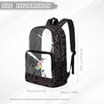 thumbnail image 7 of Xoenoiee Hummingbird Flower Print Clear Backpack Transparent Schoolbag See Through Bookbag for Kids Girls, Large Capacity School Bag with Padded Straps for Travel Sport Stadium Events, 7 of 7