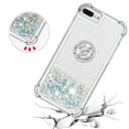 thumbnail image 4 of Funda para iPhone 8 Plus/iPhone 7 Plus con Brillo Líquido Flotante, Purpurina, Parachoques y Anillo Giratorio Soporte, 4 of 5