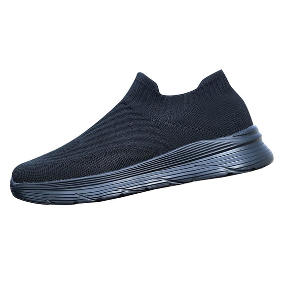 XIMIN Men's Knit Sock Sneakers Slip-on Walking Shoe Flat Pull-on Workout Lightweight Breathable Trainer Comfortable Fashion Sneakers Tennis Gym Sneakers