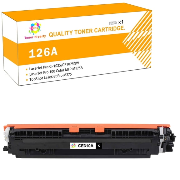 Toner H-Party 1-Pack 126A Toner Cartridge for 126A CE310A for Use with LaserJet Pro CP1025 CP1025NW, TopShot LaserJet Pro M275, LaserJet Pro 100 Color MFP M175A M175NW Black