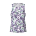 thumbnail image 5 of Wukai Lavender Flowers Print Men’s Workout Tank Top Sleeveless Muscle T shirt Gym Running Fitness Tank Top-XX-Large, 5 of 7