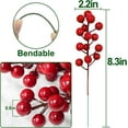 thumbnail image 2 of 36 Pack Artificial Berry Stems Christmas Decorations, 8.3" Christmas Berries Picks Branches Twigs for Xmas Tree Ornaments Fillers Vase DIY Holiday Home Indoor Outdoor Decor (Red), 2 of 5