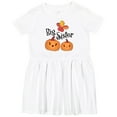 thumbnail image 3 of Inktastic Big Sister Pumpkins with Fall Leaves Girls Toddler Dress, 3 of 5