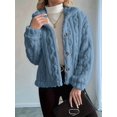 thumbnail image 5 of Jackets for Women Long Sleeve Comfy Warm Button Down Zip Up Stand Collar Plus Size Winter Clothing Blue XL, 5 of 7
