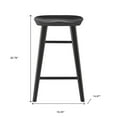 thumbnail image 3 of 26" Black Solid Wood Counter Stool, 3 of 8