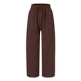 thumbnail image 5 of SNKSDGM Women's Plus Womens Dress Pants High Waisted Tall Work Pants Women Straight Leg Stretch Women Fashion Print Casual Pocket Wide Leg Pants Elastic Waist Loose Ankle Length Trousers, 5 of 5