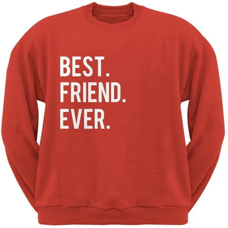 Valentine's Day Best Friend Ever Red Adult Crew Neck (Best Quality Crew Neck Sweatshirts)