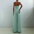 thumbnail image 4 of gvdentm Tummy Control Jumpsuit for Women Womens Overalls Wide Leg Jumpsuits Casual Summer Rompers Loose Sleeveless Straps Outfits Mint Green,S, 4 of 5