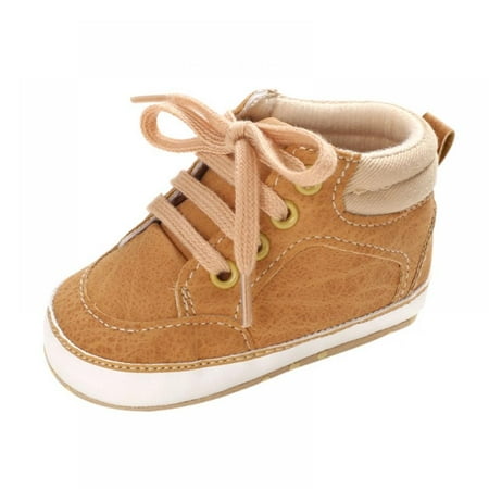 

Baby Boys High-Top Ankle Sneakers Infant Slippers Anti-Slip Soft Sole Toddlers First Walkers Shoes