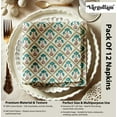 thumbnail image 4 of Vargottam Vibrant Green Floral Cotton Muslin Napkins - Set of 12, 20-Inch, Luxurious & Absorbent, Perfect for Festive Occasions, Outdoor Dining, and Home Decor - Machine Washable, 4 of 7