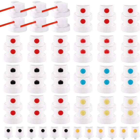 60pcs -Paint Caps, Universal -Can Shaker Nozzle Fast Coloring Spout Bottle for Wall- Painting,60 pcs spray can nozzle,As Shown