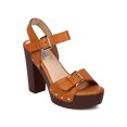 thumbnail image 1 of Women Leatherette Block Heel Sandal - Party, Dressy, Summer - Buckled Chunky Heel - GE63 By Alrisco, 1 of 5