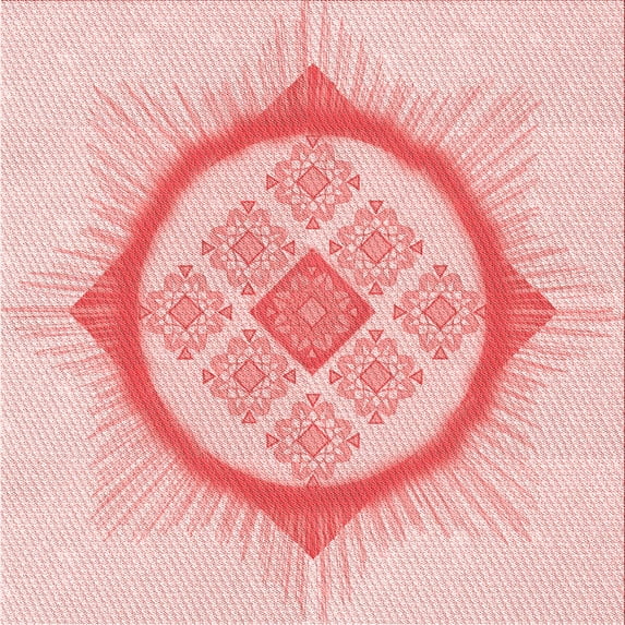 Ahgly Company Indoor Square Patterned Light Red Pink Area Rugs, 4' Square