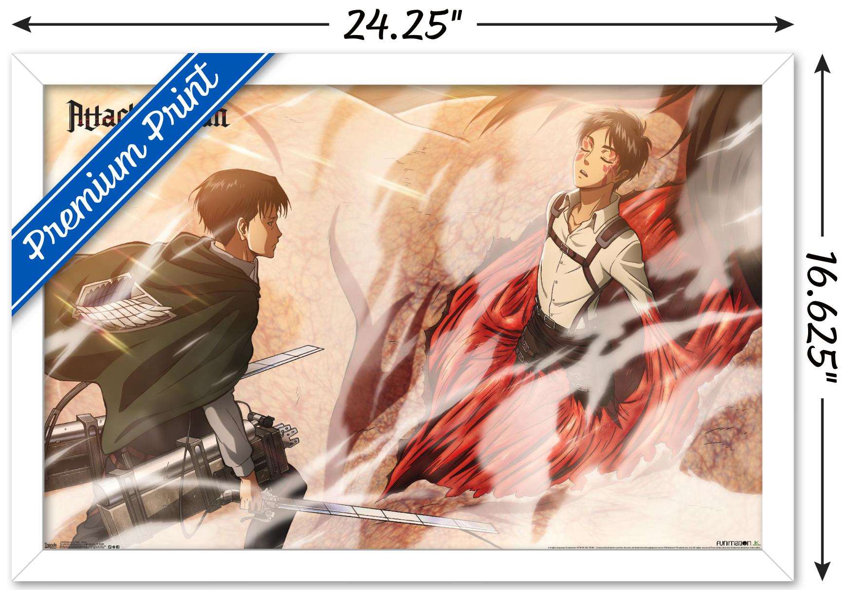 Attack on Titan - Wind Wall Poster, 14.725" x 22.375", Framed