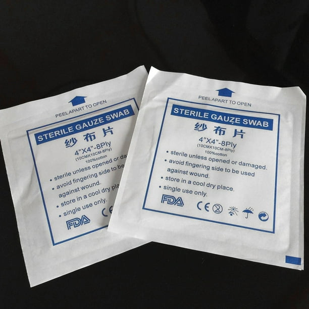 Primeros auxilios gasa algodón vendaje médico emergencia herida almohadilla cuidado (10x10cm) 10 piezas JShteea Para Estrenar