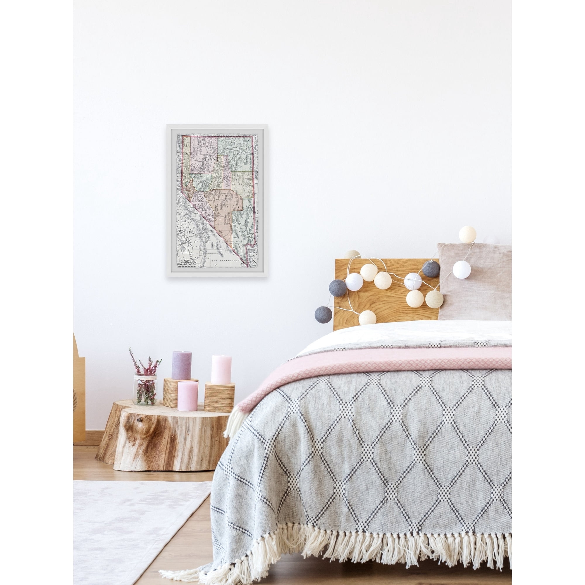 Marmont Hill Map of Nevada State Framed Wall Art, 24" x 36"