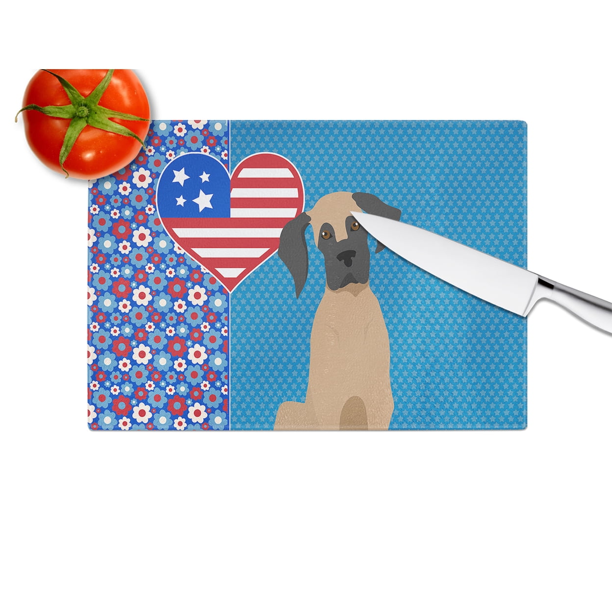 Fawn Great Dane Glass Cutting Board Large 12 in x 15 in