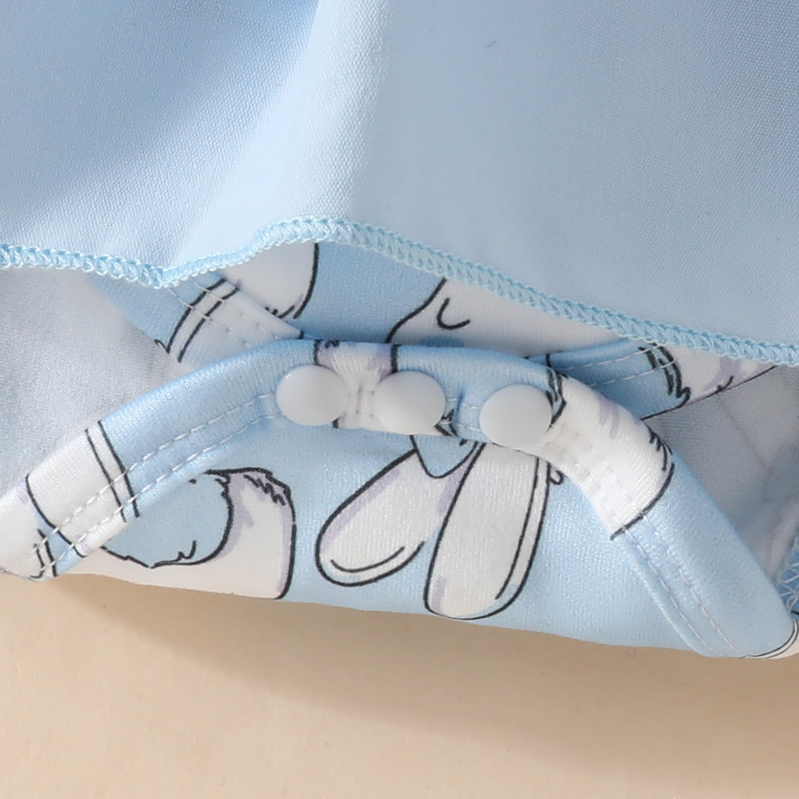 Toddler Girl Easter Dress Short Sleeve Rabbit Romper Bodysuit with Headband Set Blue 6 Months-9 Months