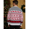 thumbnail image 2 of SOMER Men’s Christmas Sweater Warm Thick Knit Pullover Reindeer Snowflake Top for Family Couples Holiday Party New Year 2025 Red, 2 of 7