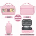 thumbnail image 2 of Lunch Box for Kids Boys Girls Men Women, Insulated Lunch Bag with Buckle Handle for School Work Picnic Travel, Reusable Leakproof Lunchbox Cooler - Chenille Letters, Pink, 2 of 7
