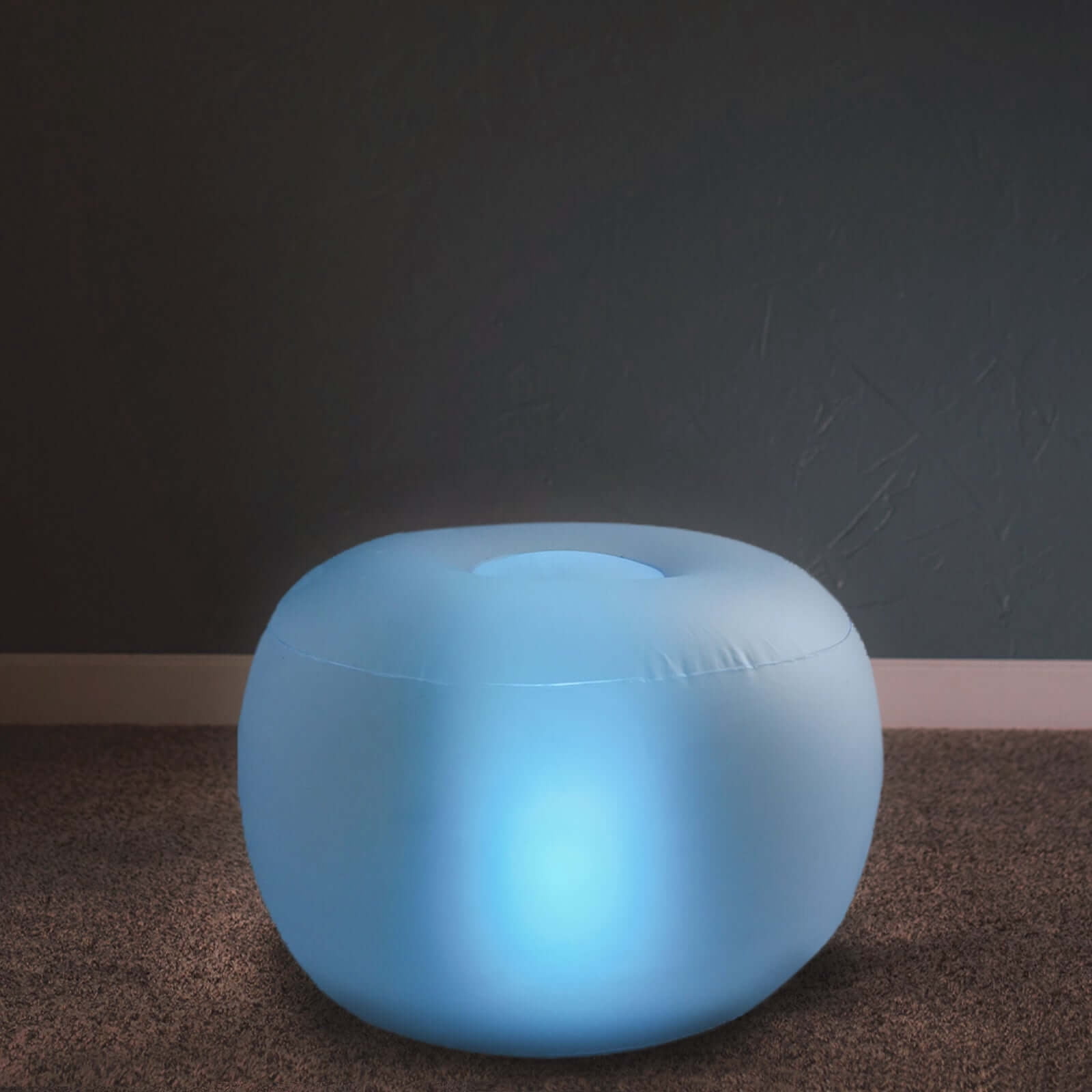Efavormart 22" LED Light Up Inflatable Waterproof Ottoman Furniture, Illuminated Battery Operated With Remote Control