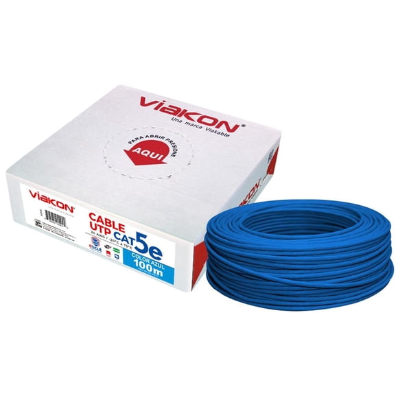 Cable Utp Cat5E Viakon 100M Azul